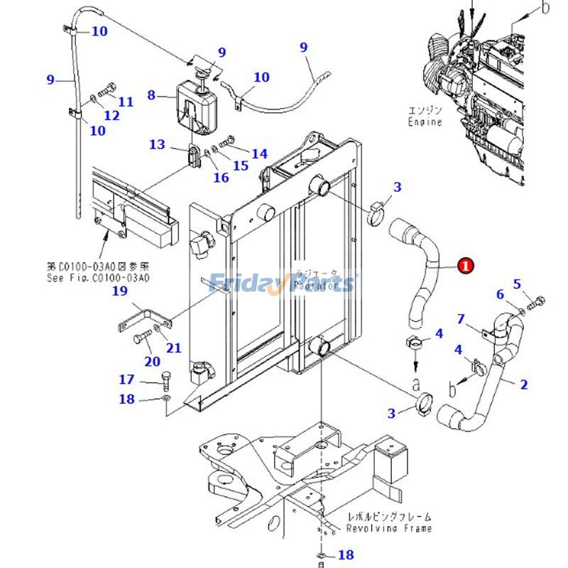 Upper Radiator Hose for Excavator