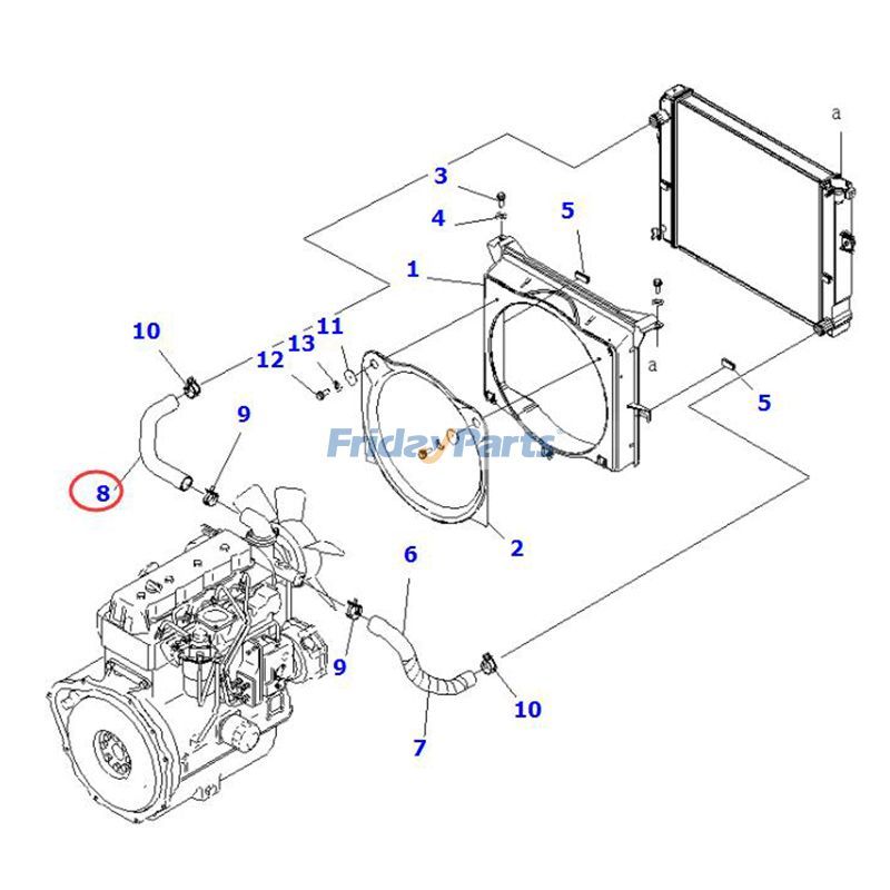 Upper Radiator Hose for Forklift