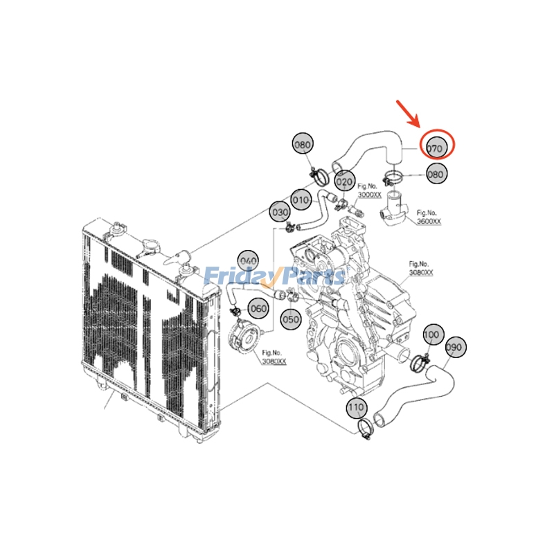 Upper Radiator Water Hose for Tractor