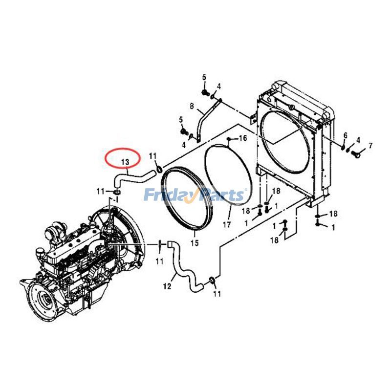 Upper Water Hose John Deere for Excavator