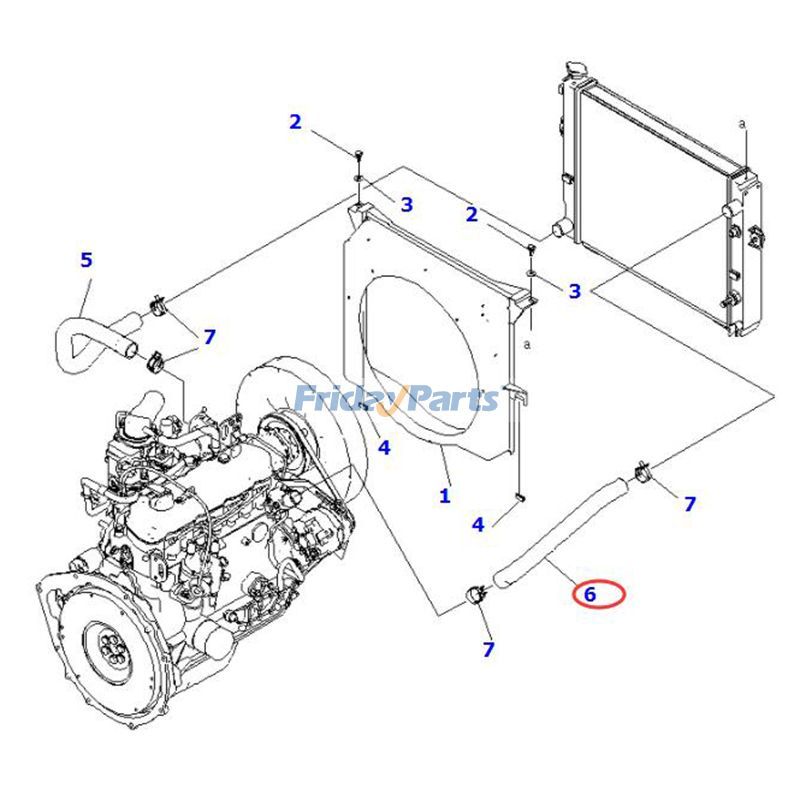 Upper Water Hose FG30N-17-M FG30-17-M FG35A-16-EL for Loader