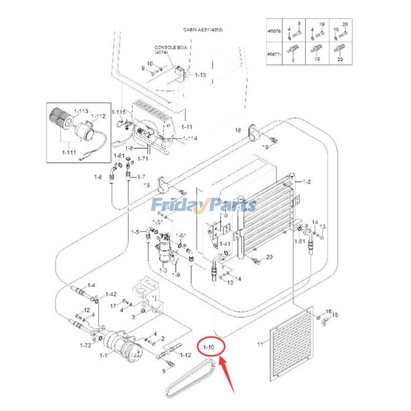 V-Belt 11M6-54090 for Hyundai Excavator R55-3 R55W-3