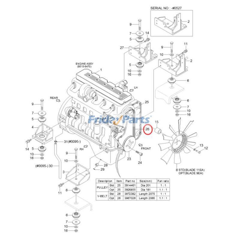 Correa trapezoidal 3979425 para motor Cummins 4BT 6BT 6CT 