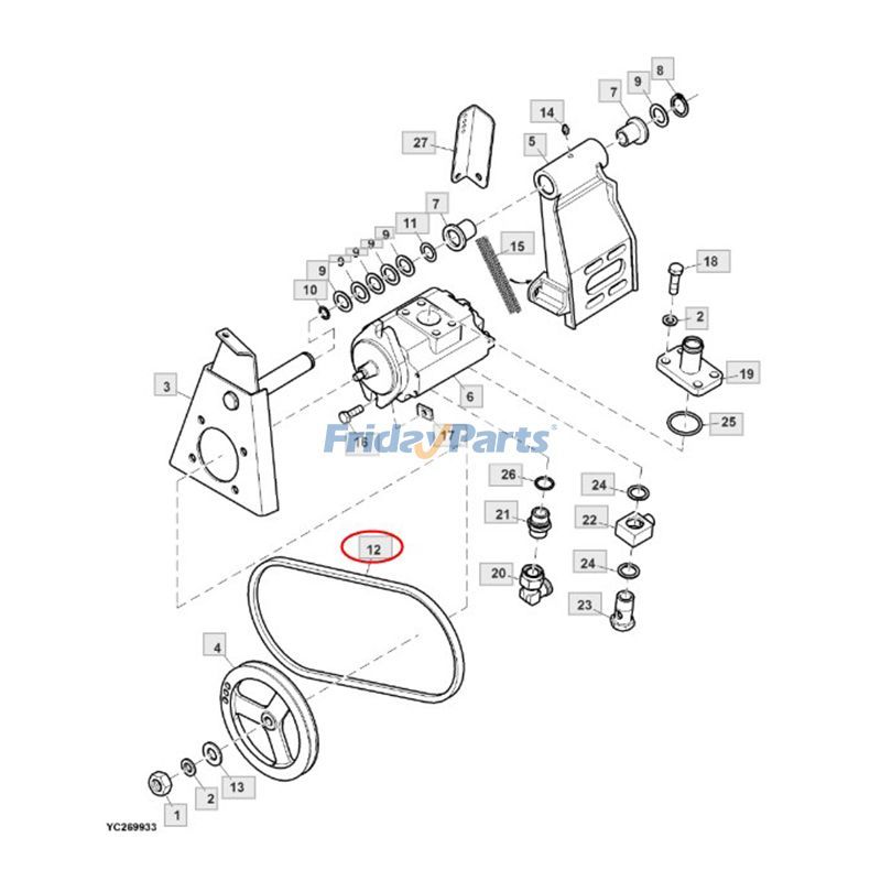 Correa trapezoidal Z34828 para motores John Deere 4045 6068 Cosechadora 932 952 1065 1166 1188 C110 C230 C240 ​​W230 W430 R230 Para JOHN DEERE