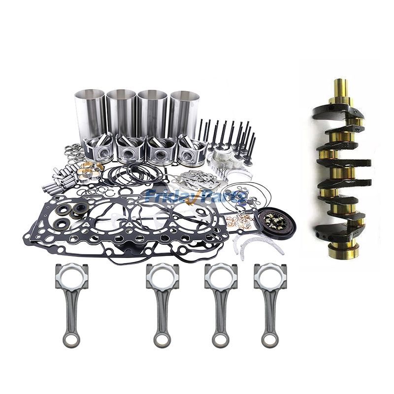 V3307 V3307T V3307-DI Engine Standard Overhaul Rebuild Kit and 4PCS Connecting Rod with Crankshaft for Kubota SSV75 KX080-3 KX080-4
