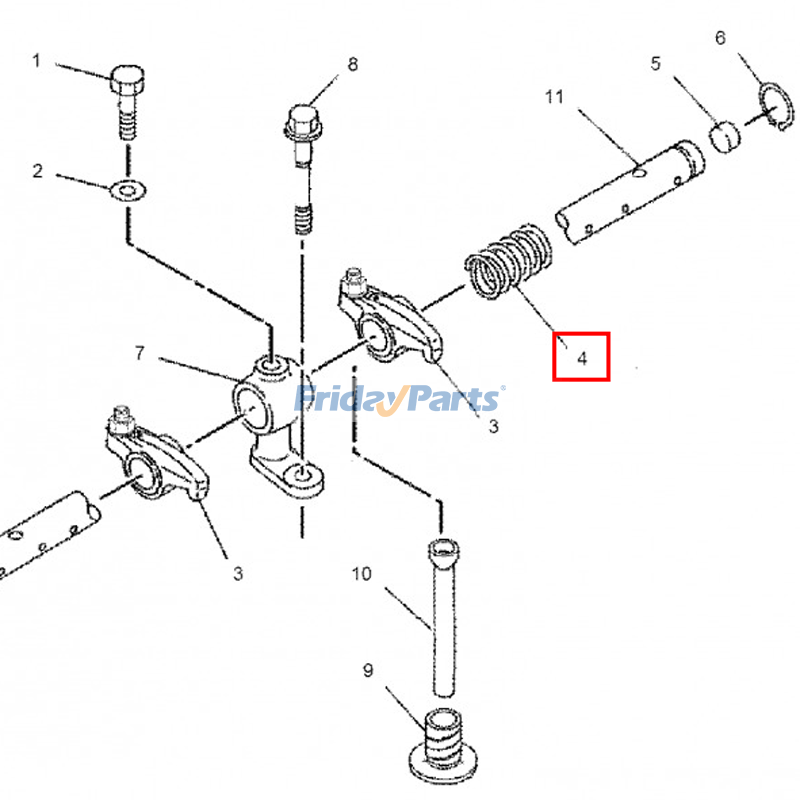 Resorte del eje del balancín del mecanismo de válvula 221-5250 para motores Caterpillar CAT 3044C, 3046, excavadoras 303.5D, 304DCR y 305DCR Para CAT