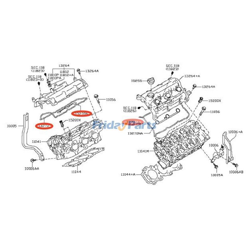 Ensemble de joints de couvercle de soupape Pour Nissan