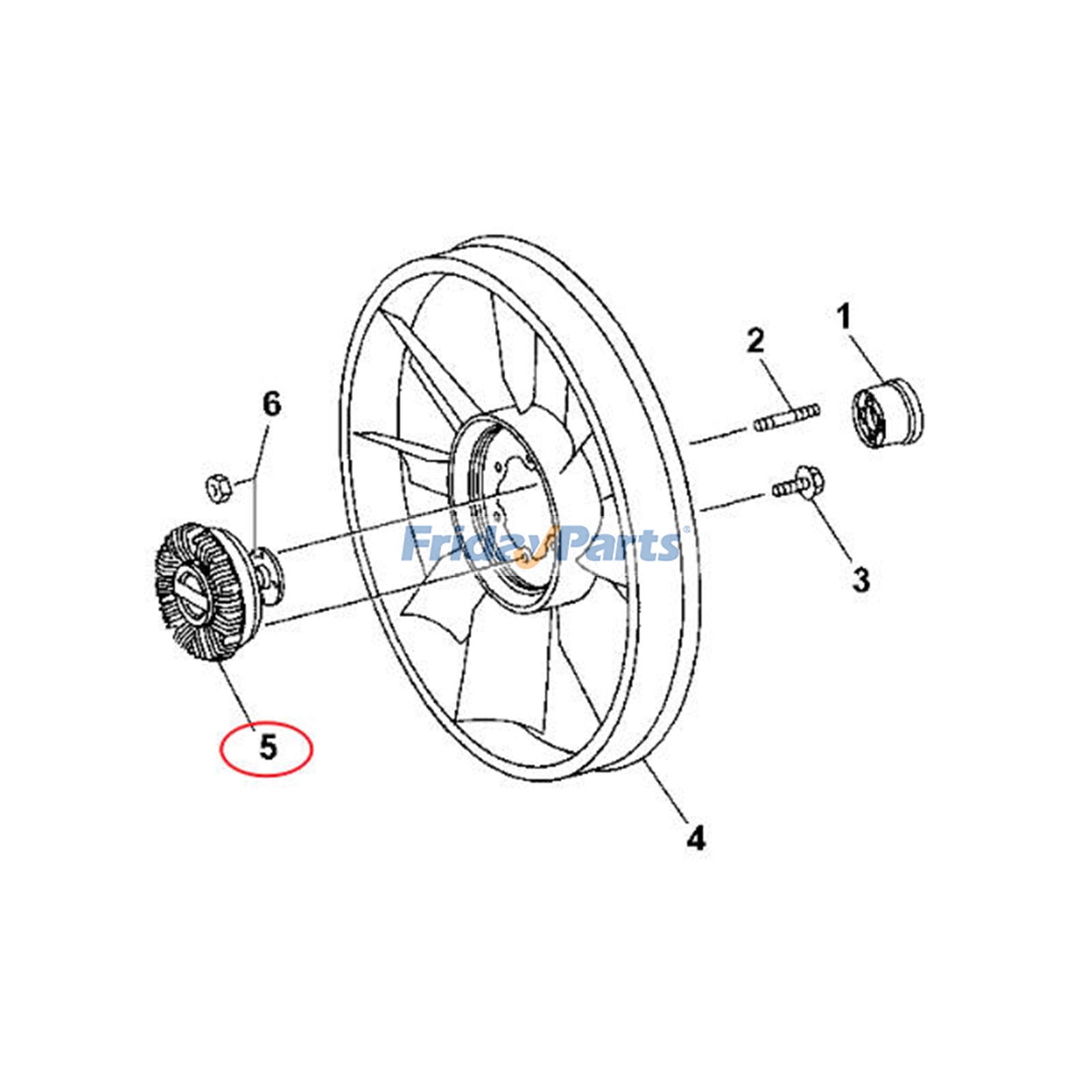 Ventilador viscoso AT260274 para camión volquete articulado John Deere 250C B25C Para JOHN DEERE