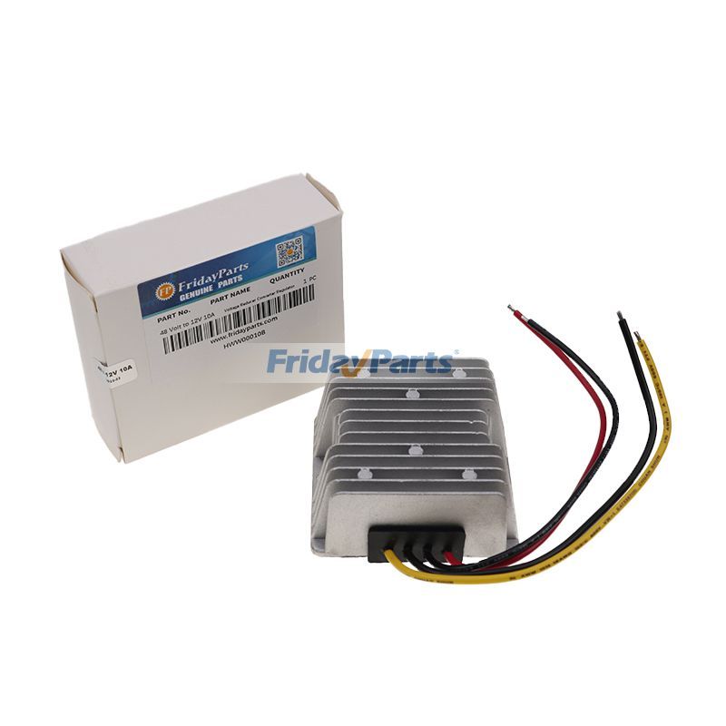 FridayParts Spannung Minderer Konverter Regler 48 Volt zu 12V 10A Wasserdicht für