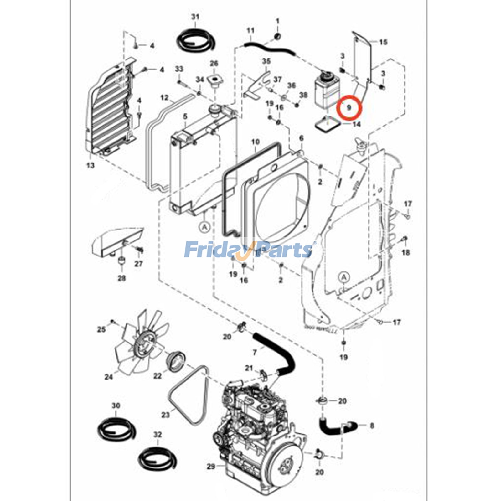 Water Coolant Tank for Excavator