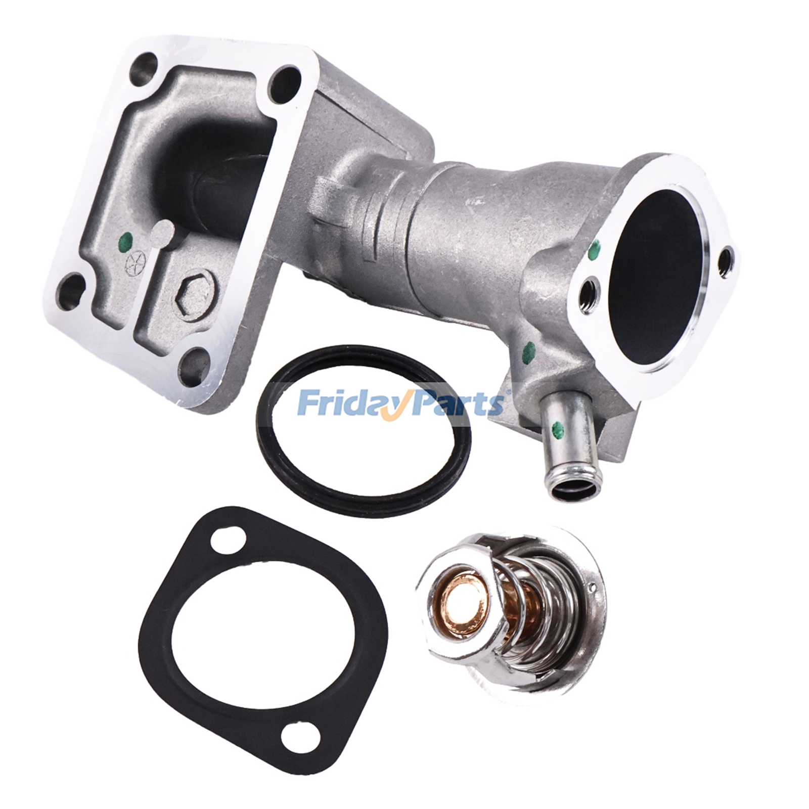 Water Flange & Thermostat With Gasket 17331-72703 19434-73014 for Kubota Engine V1702 Tractor L3000DT L3000F