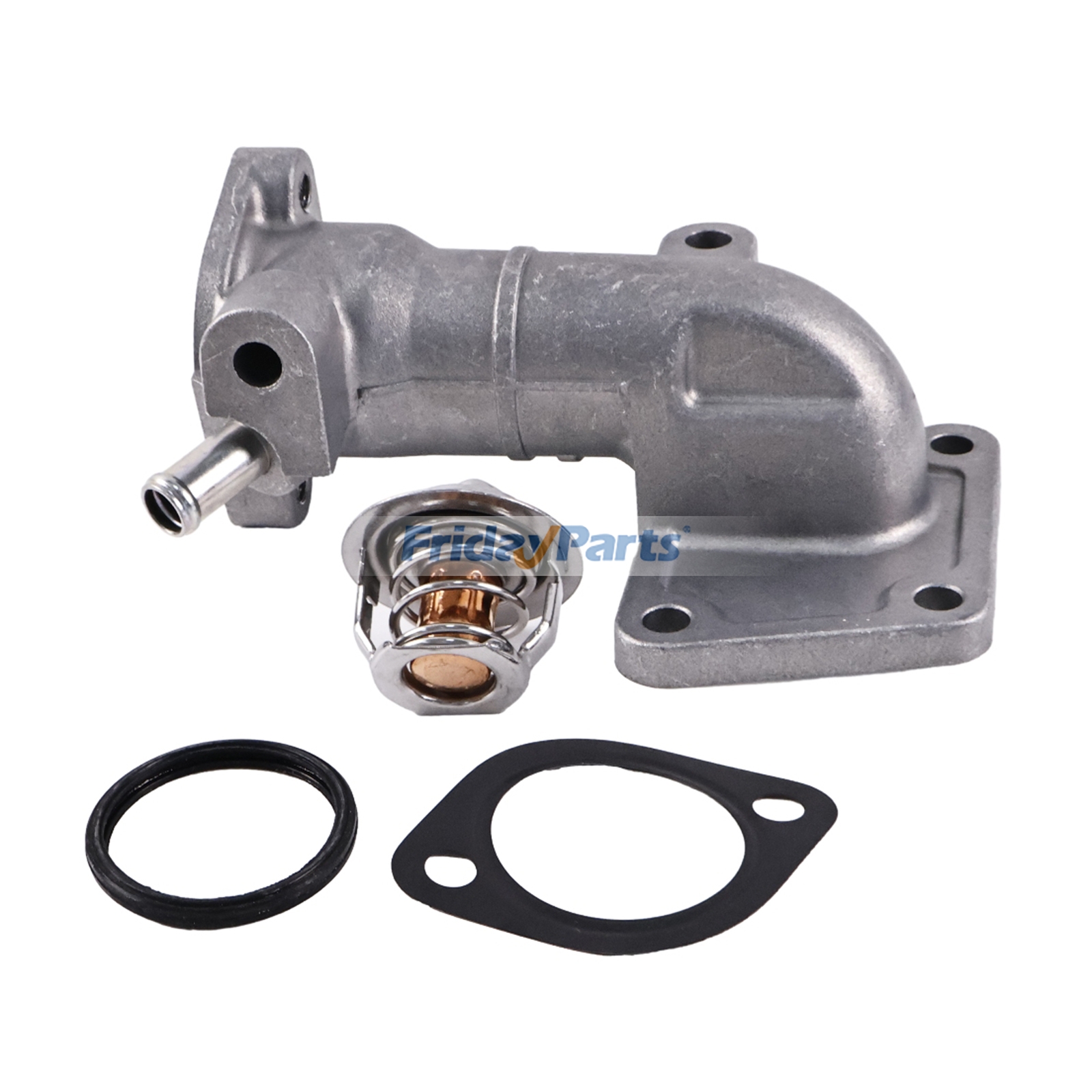 Water Flange & Thermostat With Gasket 17331-72703 19434-73014 for Kubota Engine V1702 Tractor L3000DT L3000F