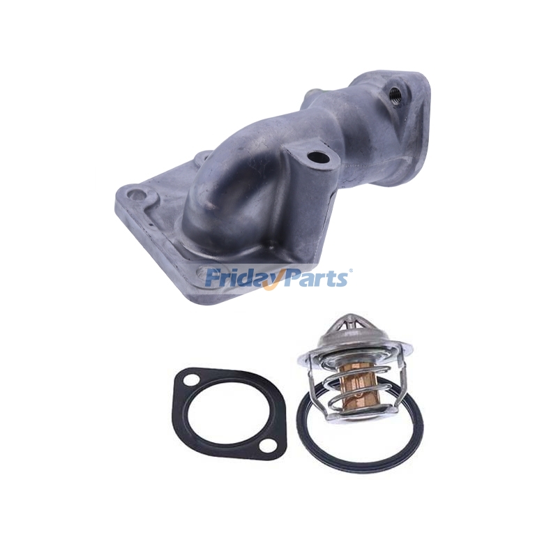 Water Flange & Thermostat With Gasket 17331-72703 19434-73014 for Kubota Engine V1702 Tractor L3000DT L3000F