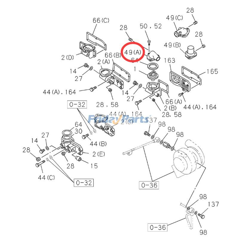Tuyau de sortie d'eau Hitachi pour Pelle Pour HITACHI