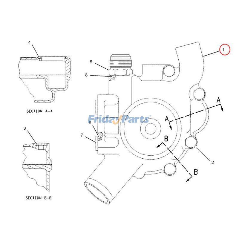 Water Pump 1208402 3522157 for Caterpillar CAT Engine 3126 3126B 3126E C7