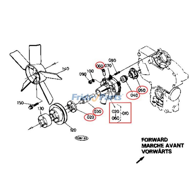 Pompe à eau pour Moteur,Pelle,Tondeuse Pour KUBOTA