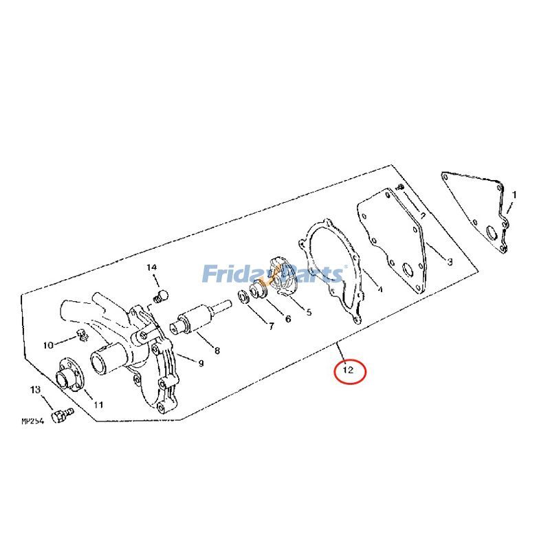 Bomba de agua 8943763740 AM116605 GV10690 para minicargadora John Deere 24A 125 JD24A Para JOHN DEERE