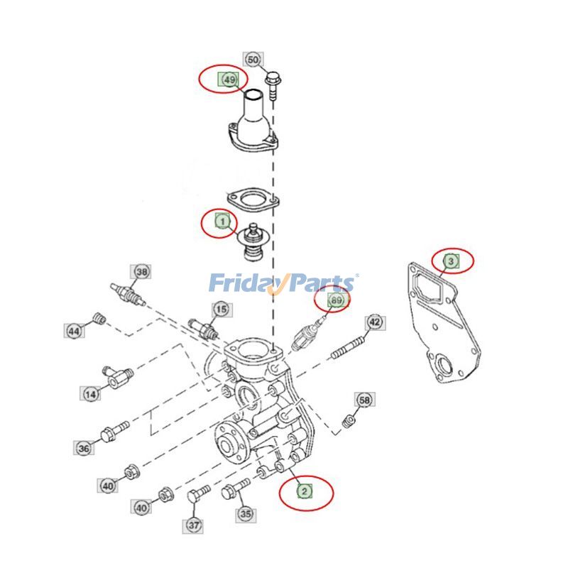 Bomba de agua 8981262300 con junta y termostato 8973617700 y tubo VI8971690151 y sensor VI8971256001 para motor Isuzu 4LE1 4LE2 Excavadora Kobelco 80CS SK80CS-2 70SR SK70SR-2