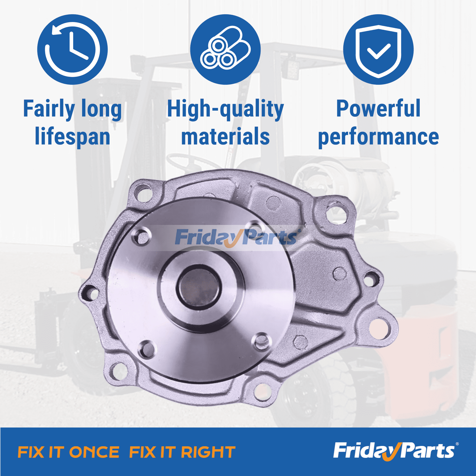 Repuesto Bomba de agua con junta 91H20-02580 para motor Nissan K15 K21 K25 Mitsubishi Caterpillar CAT Forklift FG28NAF36 FG20NAF35 GP20NAT35 P5000AT35 compatible con Motor,Montacargas Para Nissan FridayParts