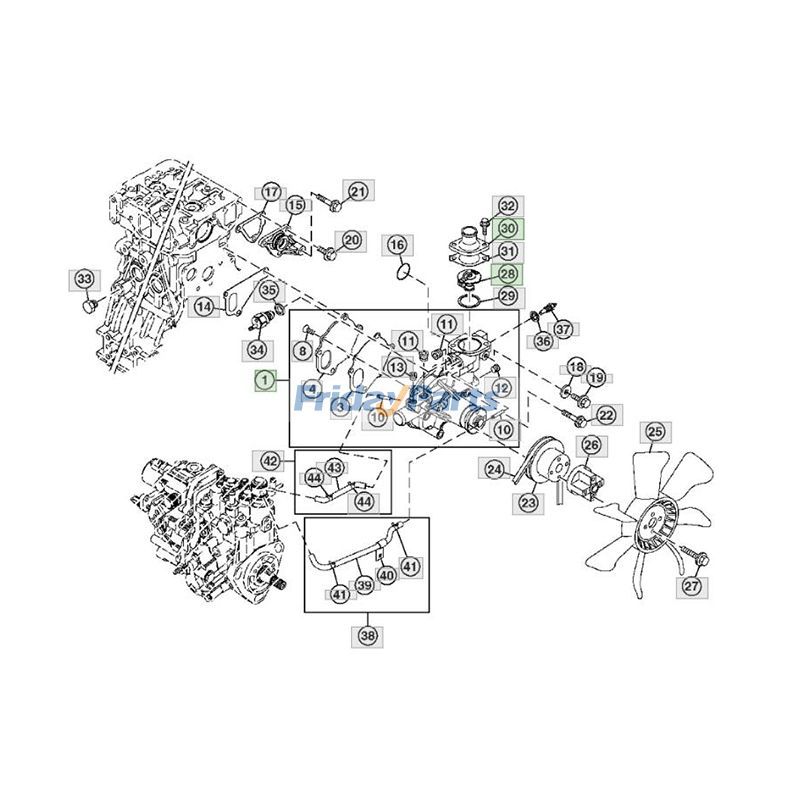 Achetez Pompe à eau, thermostat et couvercle chez FridayParts