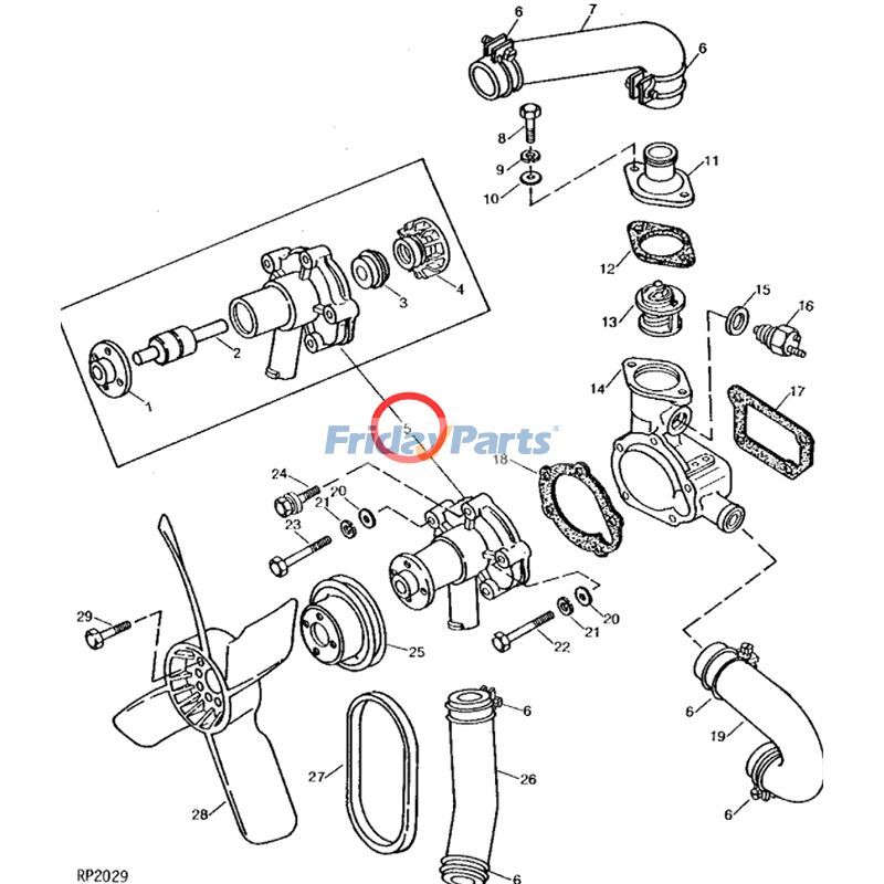 Wasserpumpe CH15502 für John Deere Traktor 650 750für Für JOHN DEERE