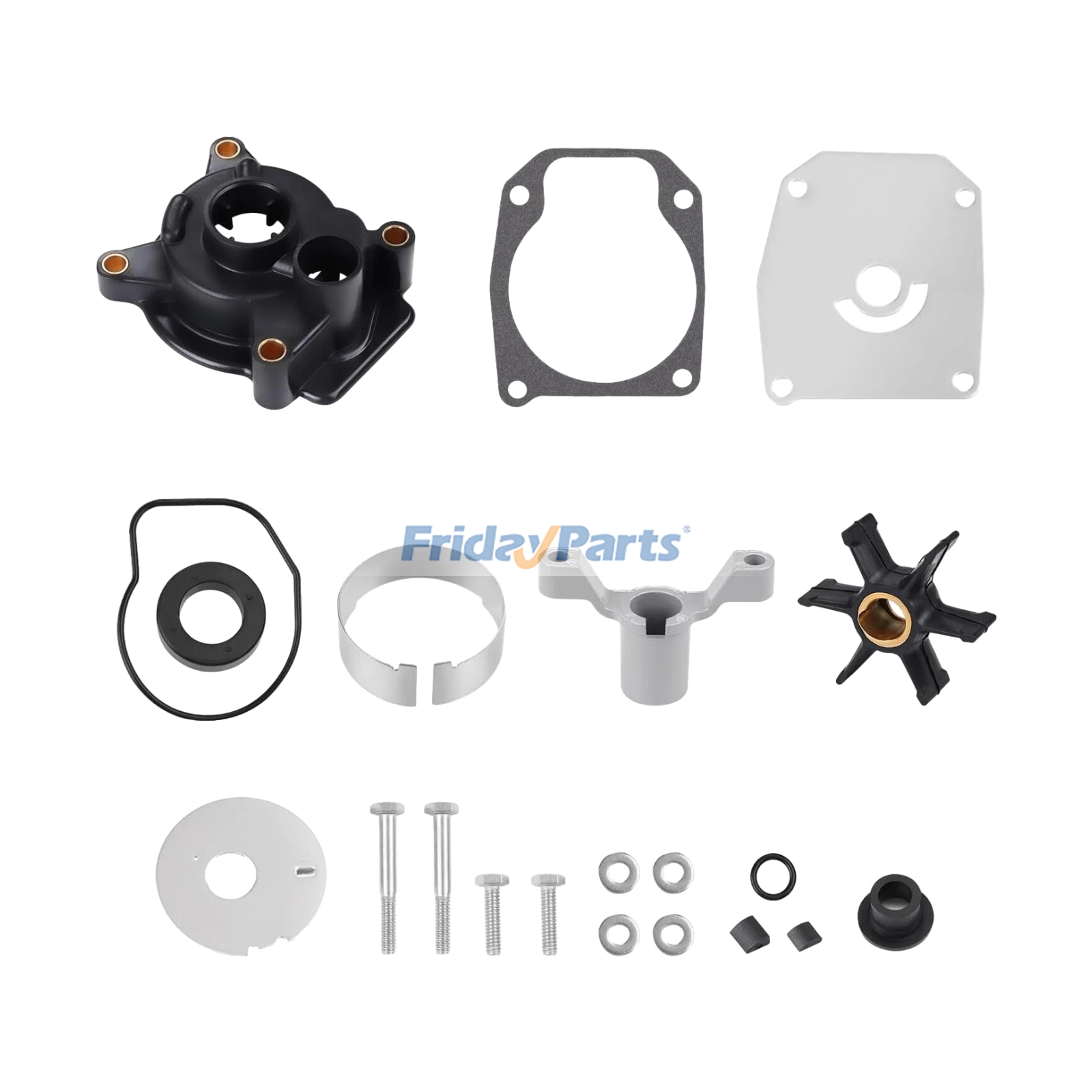 Kit de impulsor da bomba de água 439077 0396933 para motores de popa Johnson Evinrude de 35 HP, 40 HP, 45 HP, 48 HP, 50 HP, 55 HP, 60 HP e 75 HP.