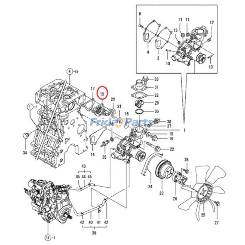 CASE用,HITACHI用ウォーターポンプジョイント