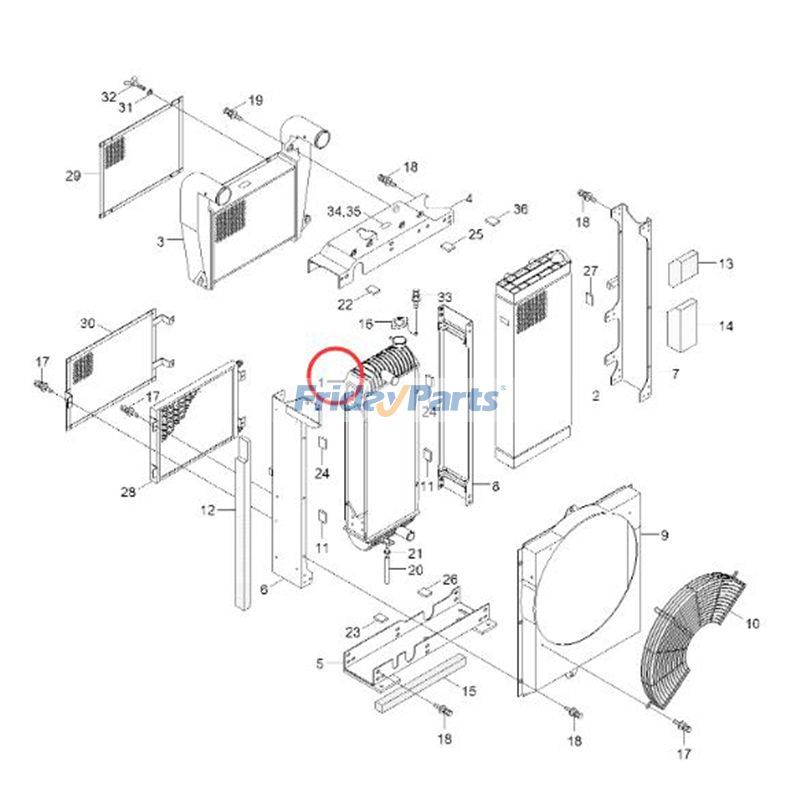 Water Radiator for Excavator