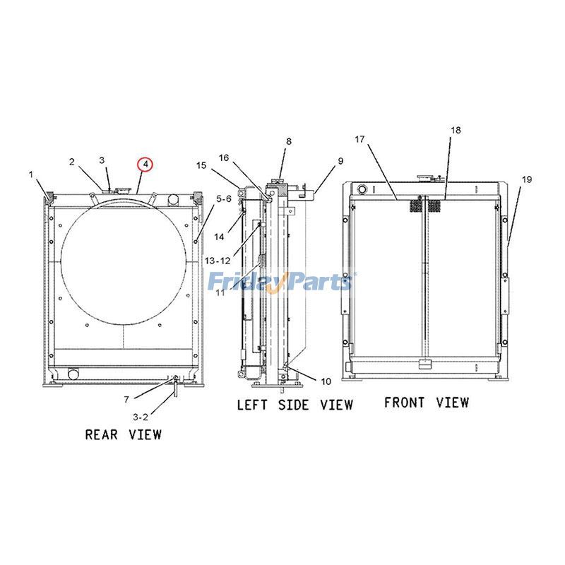 Water Radiatorerpillar CAT 317B for Excavator