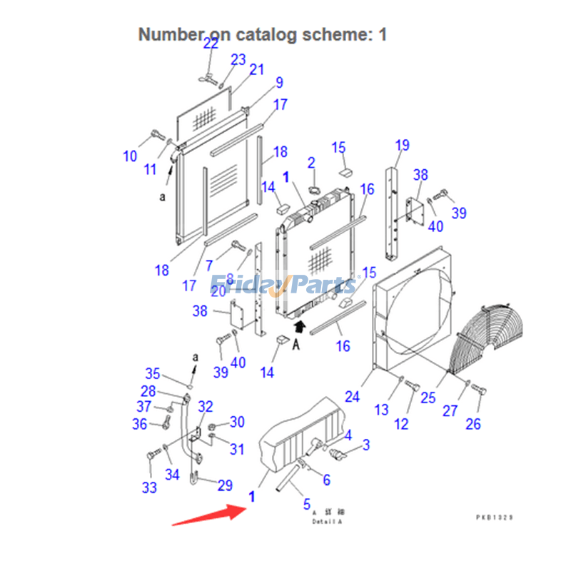 Water Radiator Core Ass'y for Loader