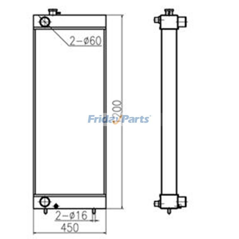 Núcleo do radiador de água LN001710 LN002120 para escavadeira de esteira CASE CX290