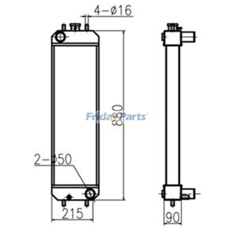 Núcleo do radiador de água LN003470 para escavadeira de esteira CASE CX75