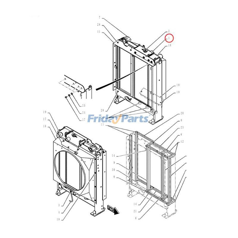 Water Radiator for Excavator