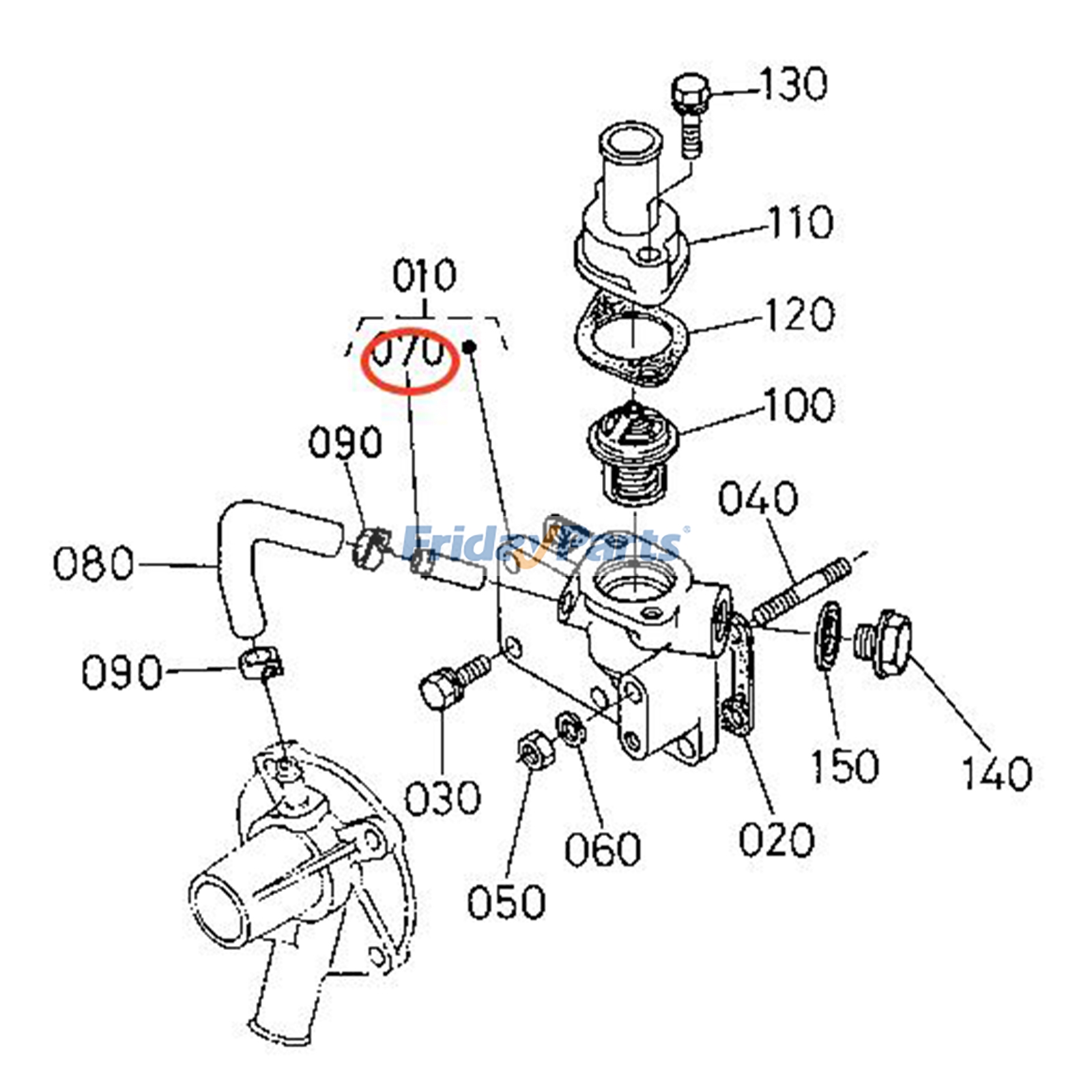 Water Return Pipe for Excavator,Mower,Tractor