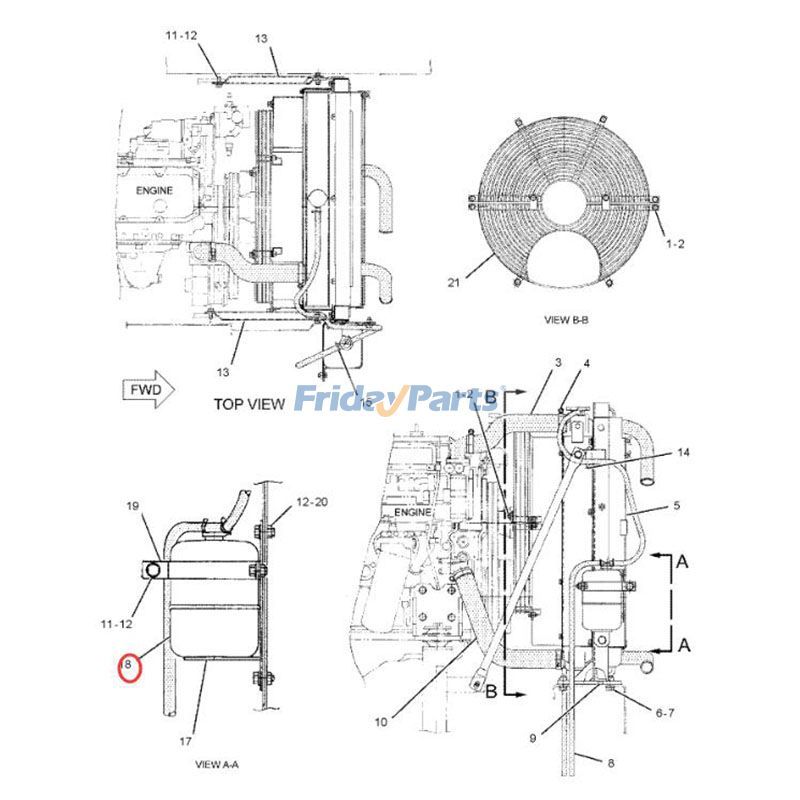 FridayParts Water Tank Assemblyerpillar CAT