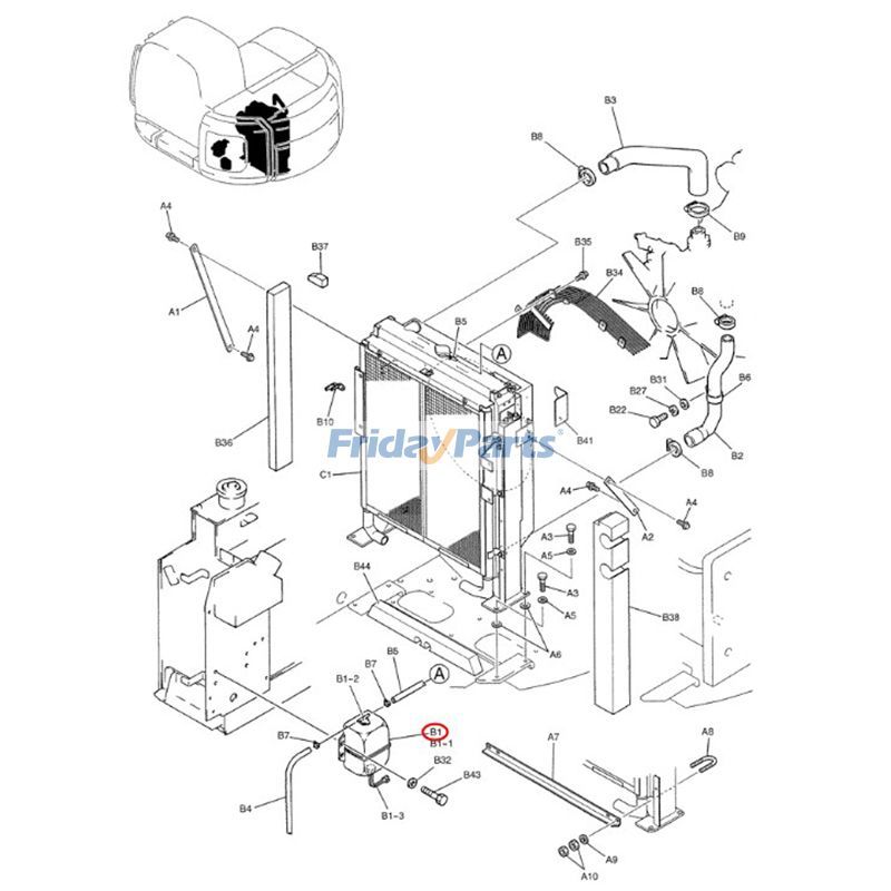 FridayParts Water Tank Assembly