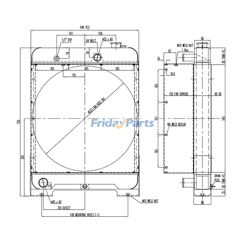 Water Tank Radiator for Engine,Generator