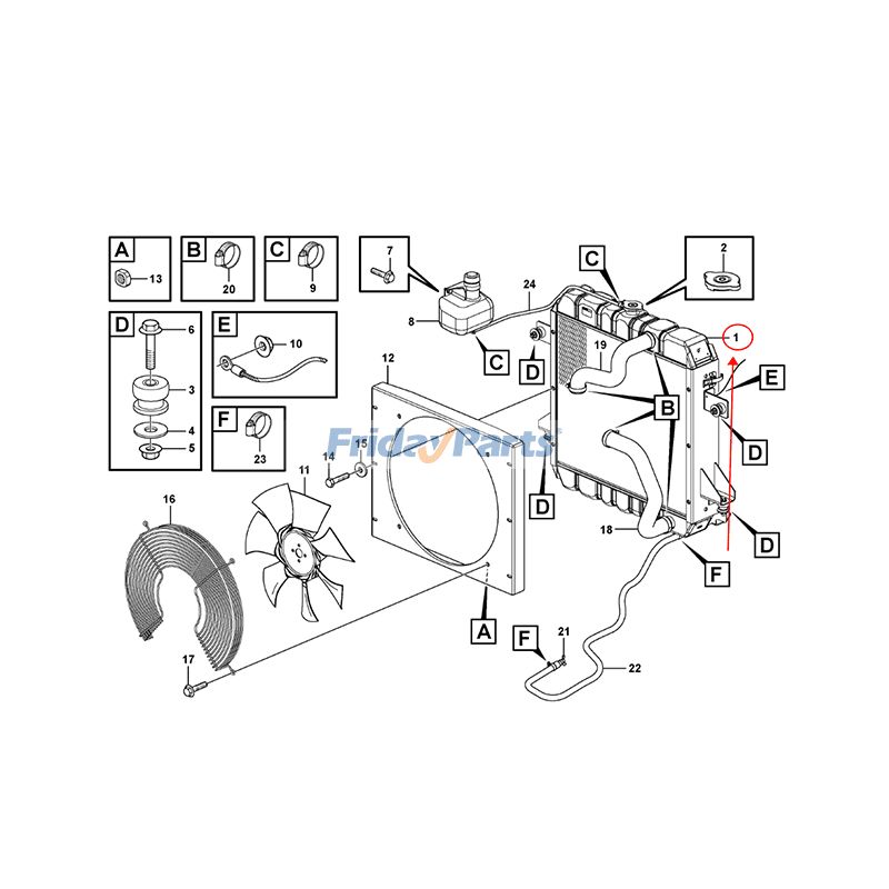Water Tank Radiator for Loader