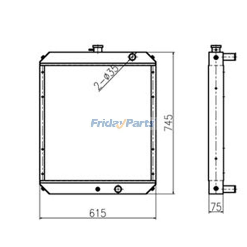 Water Tank Radiator 11N1-40030 for Hyundai Excavator R80-7