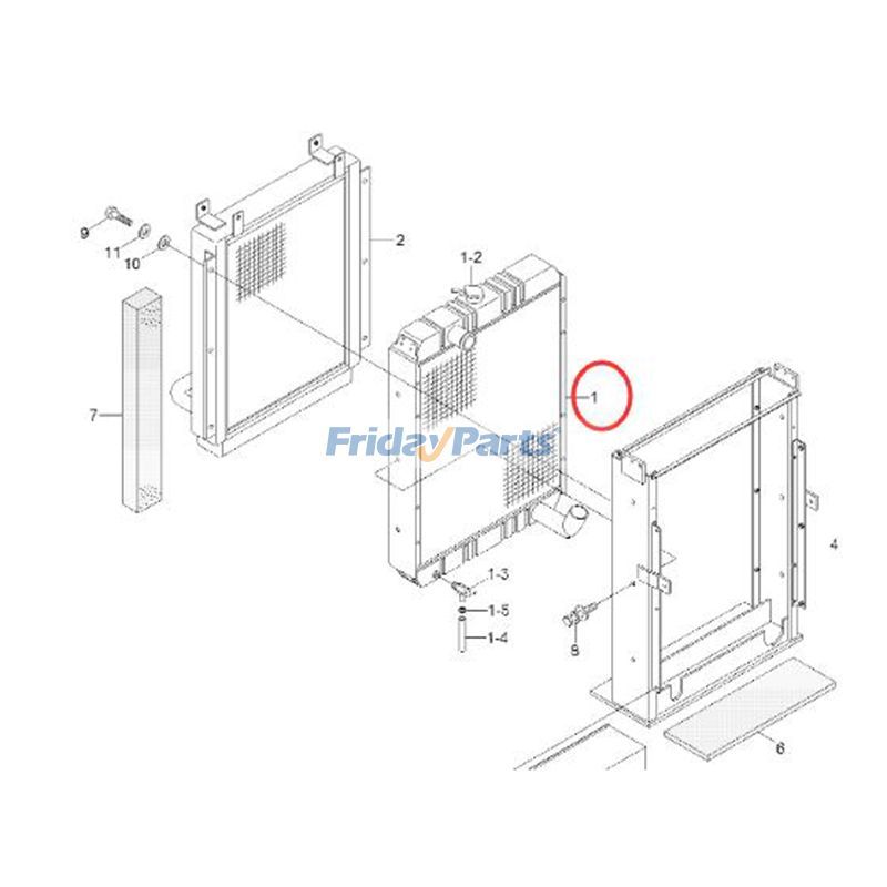 Water Tank Radiator for Hyunadai for Excavator