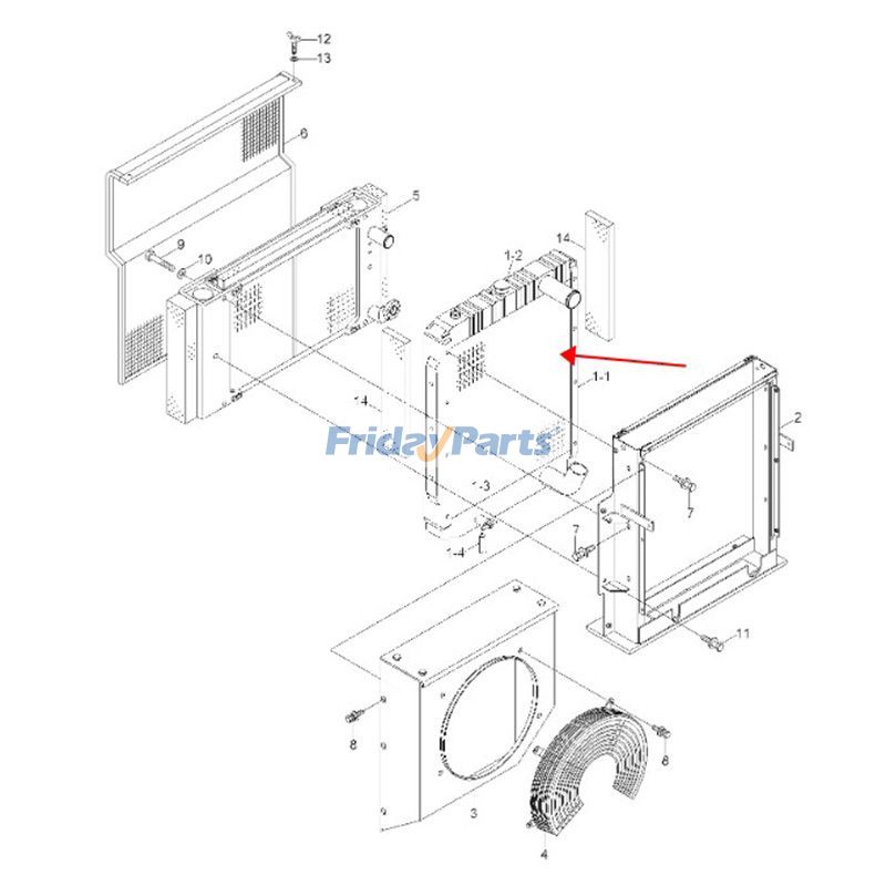 Water Tank Radiator for Excavator