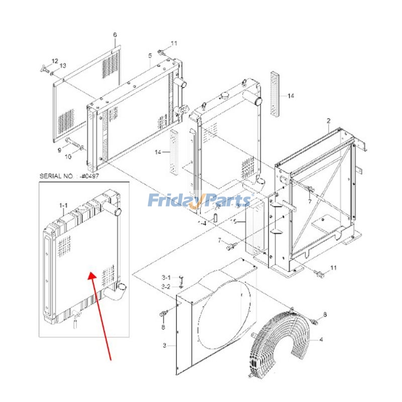 Excavator Water Tank Radiator
