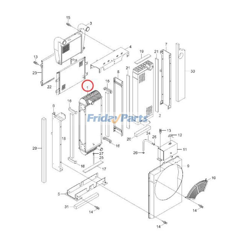 Water Tank Radiator for Excavator
