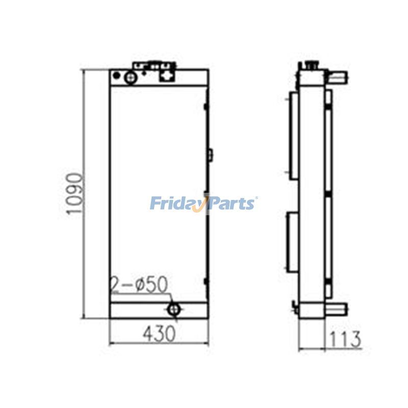 Water Tank Radiator 11Q6-40630 11Q6-40631 for Hyundai Excavator R210LC-9 R250LC-9