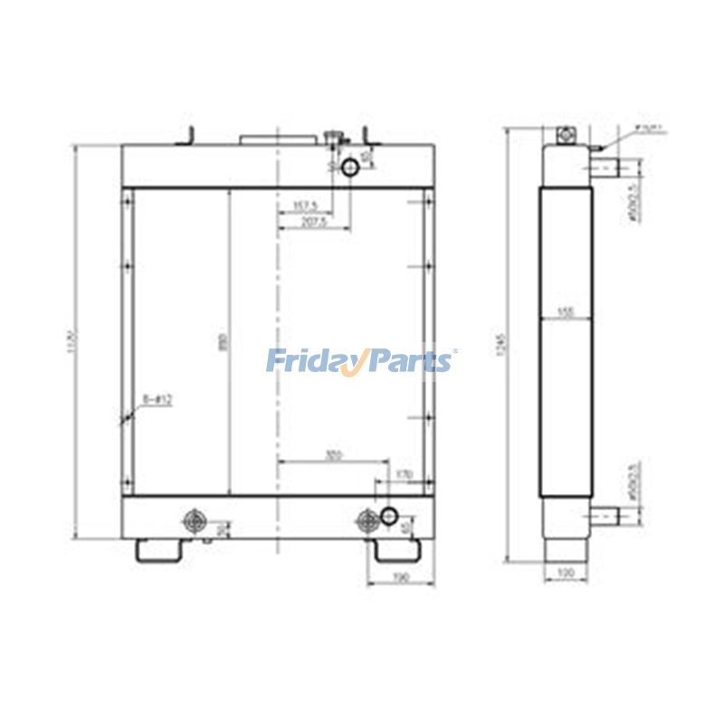 Water Tank Radiator 134-03-61112 for Komatsu D61EX-12 D61PX-12 Bulldozers