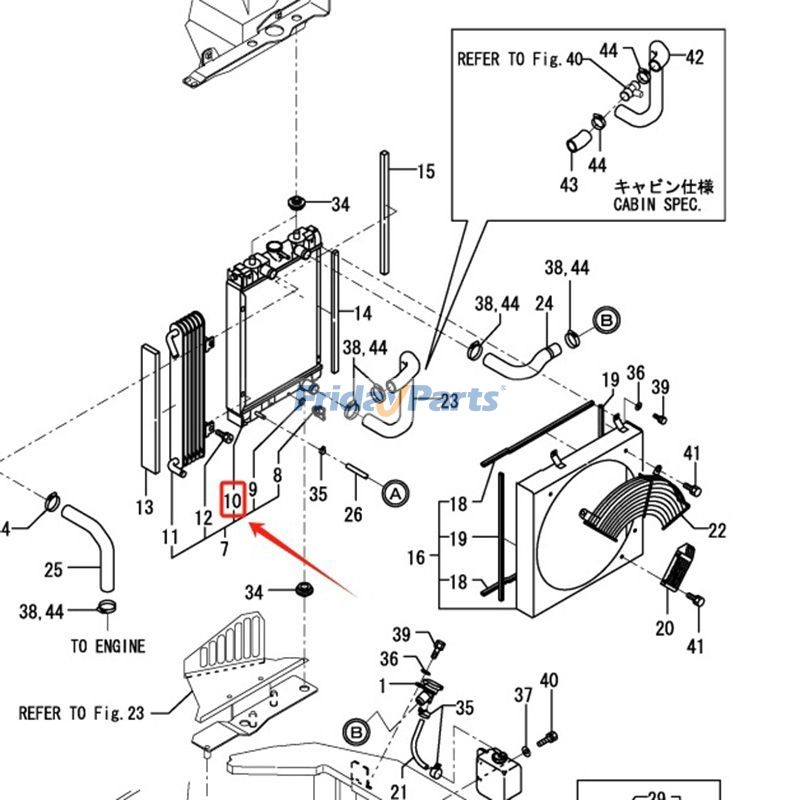 Water Tank Radiator for Excavator