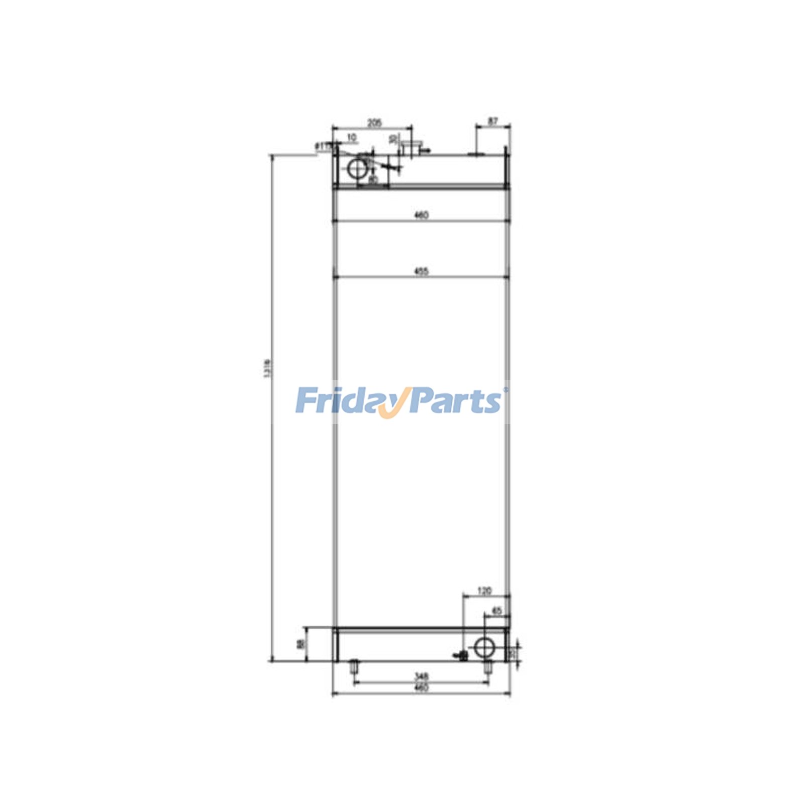 Radiador de depósito de agua 206-03-35161 para excavadora Komatsu PC210LL-10 PC240LC-10 PC240LL-10 PC240NLC-10 PC290LC-10 PC290NLC-10 Para KOMATSU