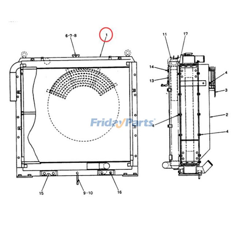 Water Tank Radiator for Excavator