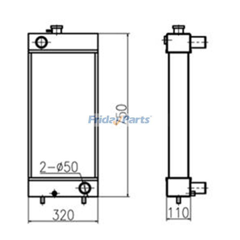 Water Tank Radiator 3077640 3077639 for Caterpillar CAT Excavator E307D