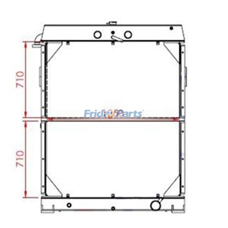 Water Tank Radiator 4181348 for Hitachi Excavator EX1800